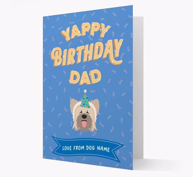 Yappy Birthday Dad : Personalised {breedCommonName} Card